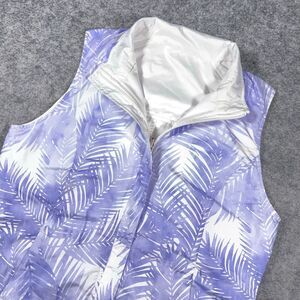 Peter Millar Vest Womens Small Purple White Reversable Zip‎ Up Pockets Golf Palm